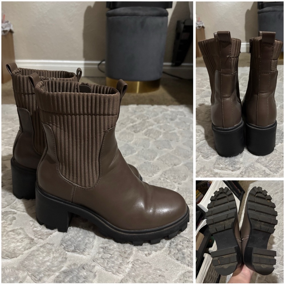 Brown Platform Chelsea Boots